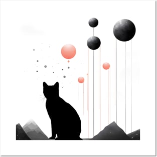 illustration cat lovers illustration cat lovers Posters and Art